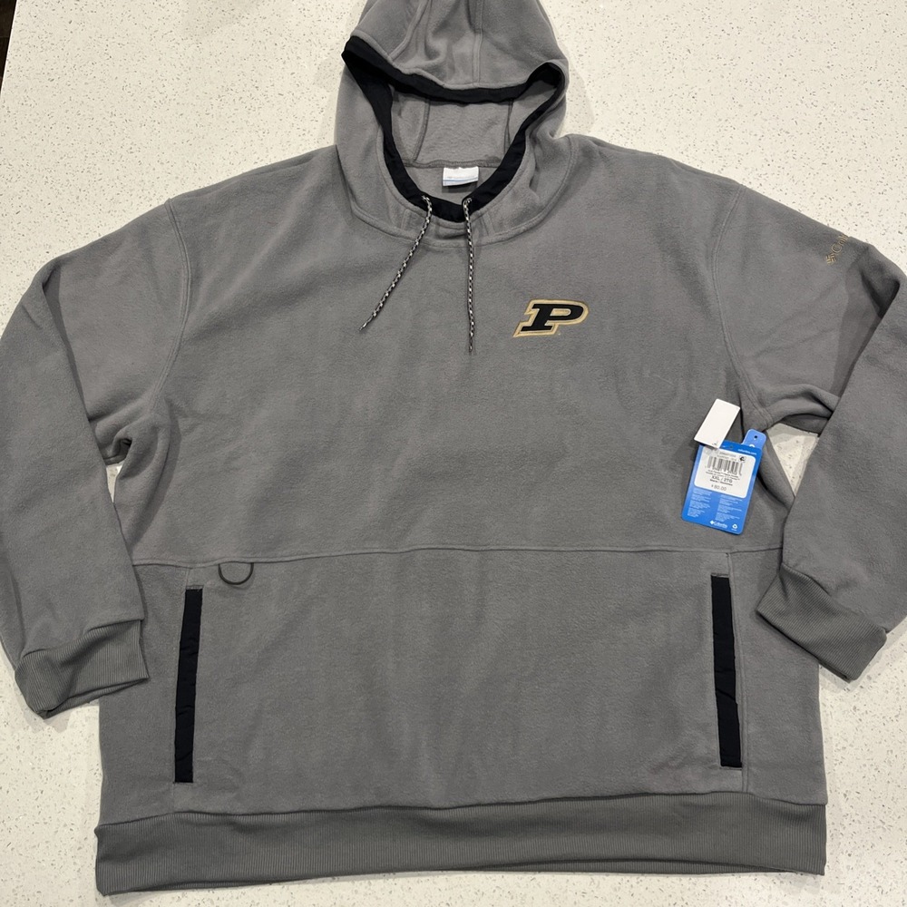 NEW Columbia Purdue Flanker Fleece Pullover Hoodie Sz XXL